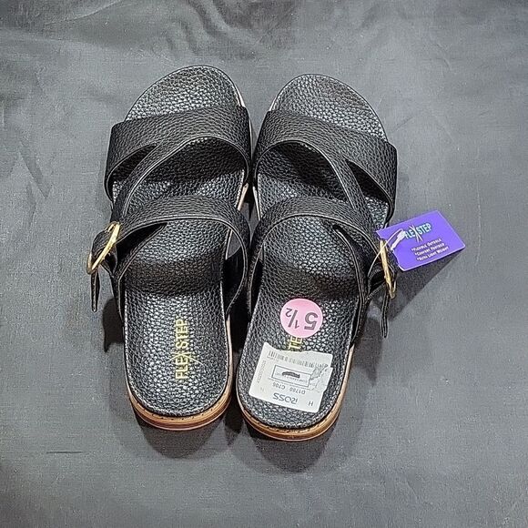 BRAND NEW FLEXSTEP  DOUBLE STRAP ADJUSTABLE BUCKLE FLAT SANDAL - Picture 5 of 14